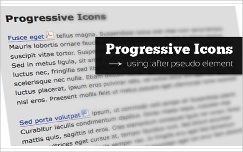 Add Progressive Icons to Your Site Using :after pseudo-element