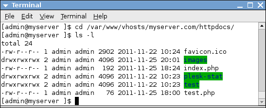 ls command with long list format