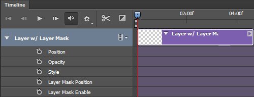A layer with a layer mask in the timeline