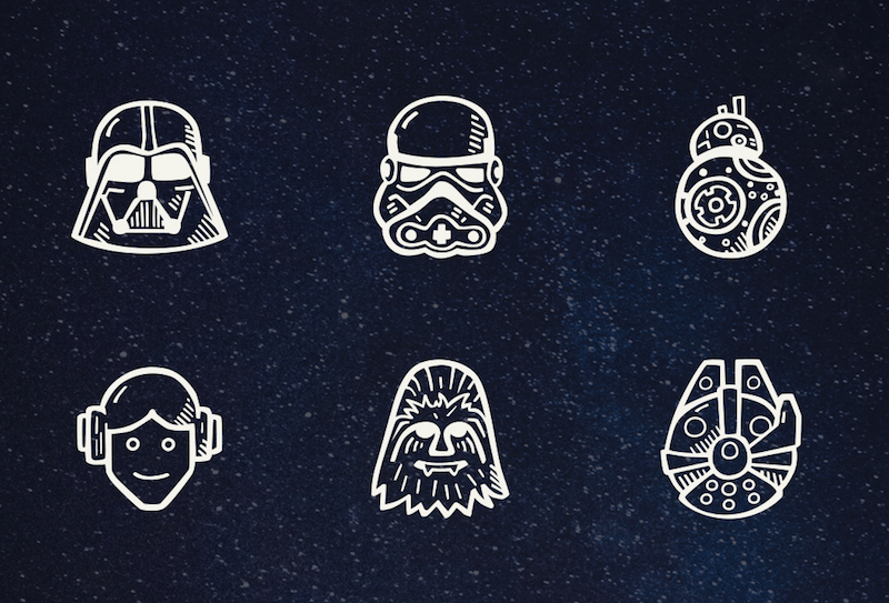 Space Icons close-up