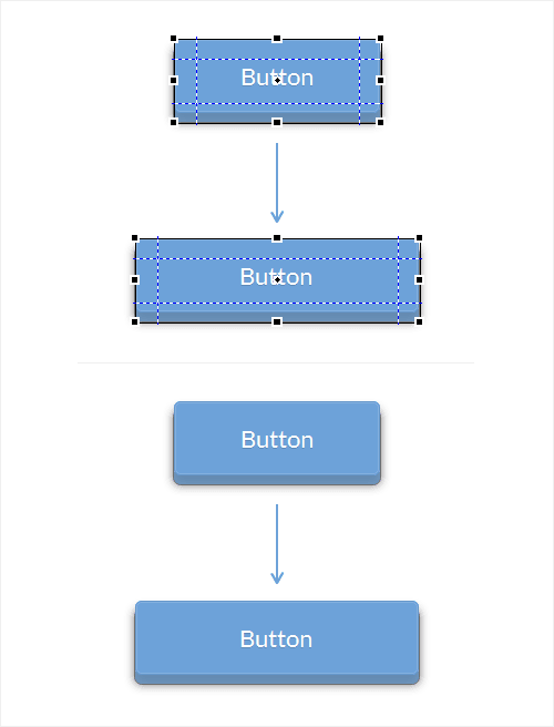 9-slice scaling in Fireworks (example with button).