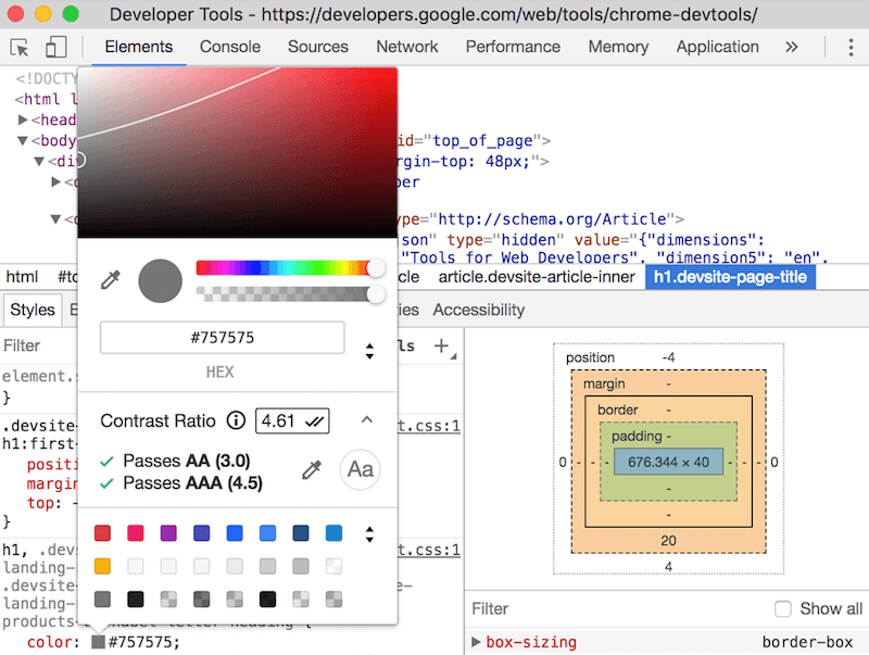 DevTools Contrast Checker