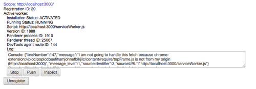 Viewing Serviceworker Internals in Chrome