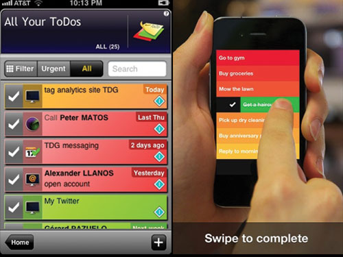 The to-do list app on the left let cool features get in the way of the core experience. Clear (right) questioned everything and only the essence survived.