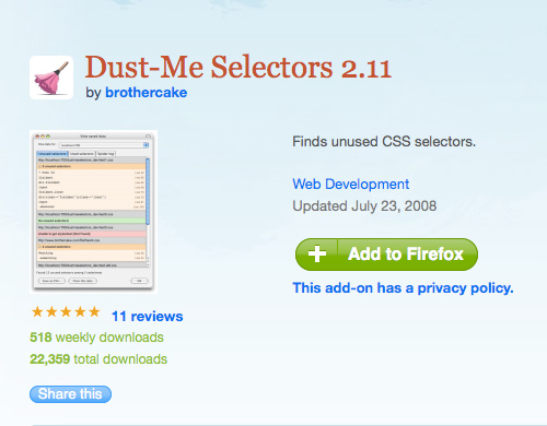 Dust-Me Selectors