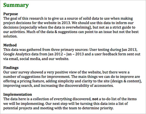 A summary of key discoveries across all sections of the report.