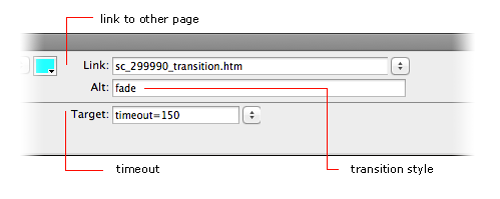 Properties panel (hotspot is selected) - filled out example