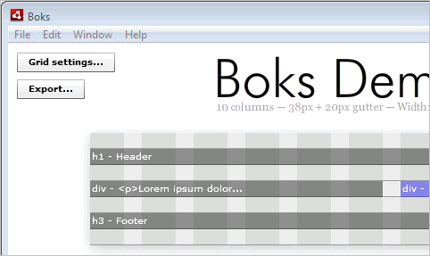 BOKS Visual Grid Editor