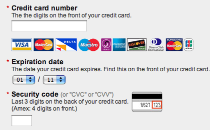 Form fields with correct labels