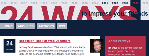 24ways website on IE8