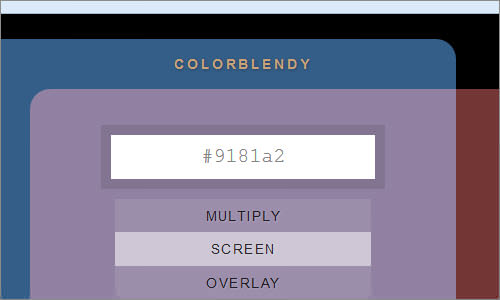 ColorBlendy - Blend colors with different modes like multiply, overlay, dodge.