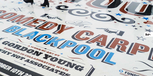 The Comedy Carpet located in Blackpool, UK