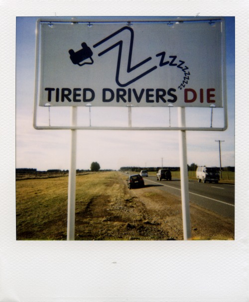 Wayfinding and Typographic Signs - tired-drivers-die