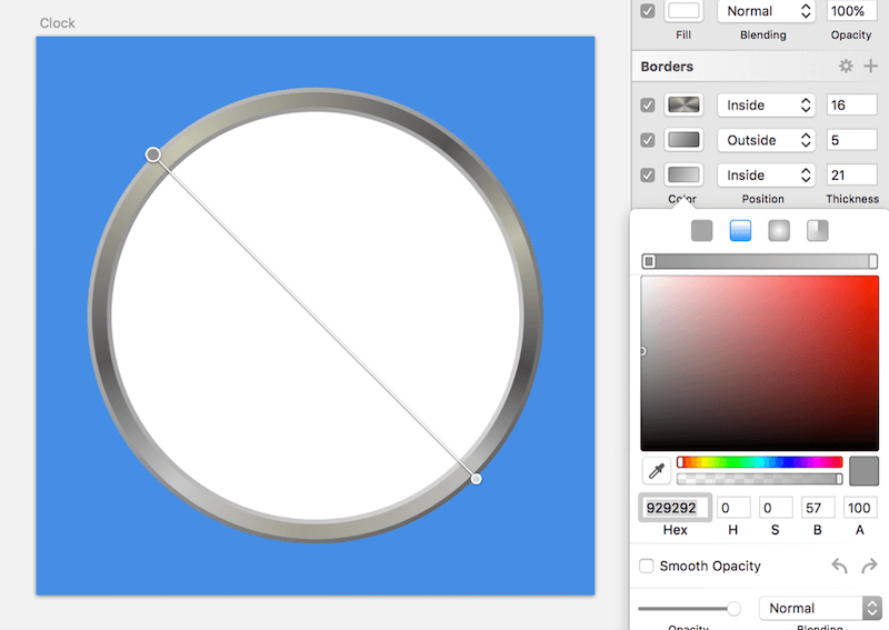 Add two more borders, each with a linear gradient going from the top-left to the bottom-right.