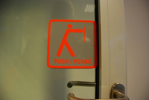Wayfinding and Typographic Signs - push-to-go-on