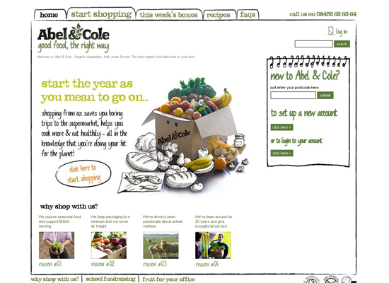 abel&cole environmentally friendly online grocery store