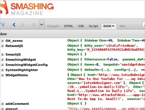 Smashing Magazine Site DOM