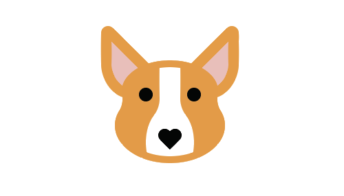 Corgi icon with a heart-shaped nose