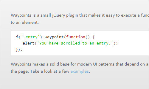 jQuery Waypoints