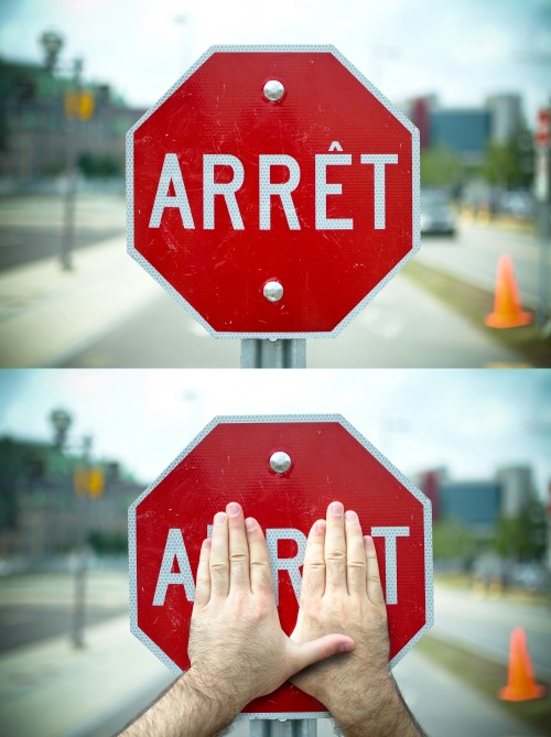 Wayfinding and Typographic Signs - art-arret-trafficsign