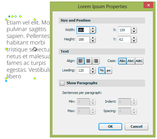 Lorem Ipsum Smart Shape Properties