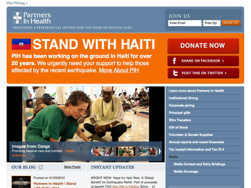 Stand With Haiti website home page