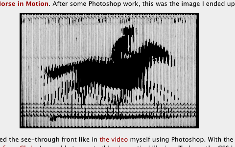 A parallax optical illusion with CSS: The Horse in Motion