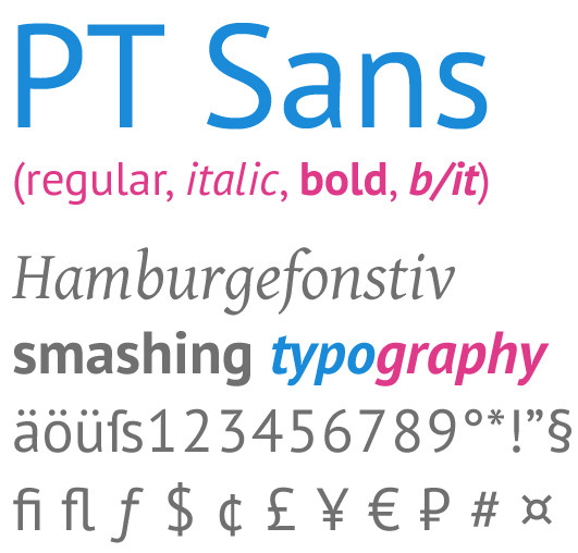 Beautiful Free Fonts - PT Sans
