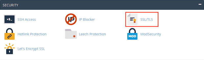 cPanel Security section