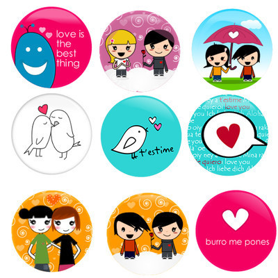 Pins, Badges and Buttons - Love