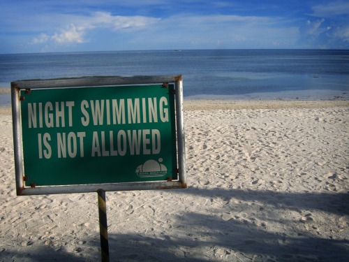 Wayfinding and Typographic Signs - no-night-swimming