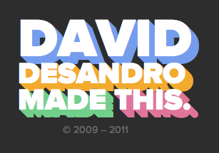 Extruded text effect on David DeSandro's site