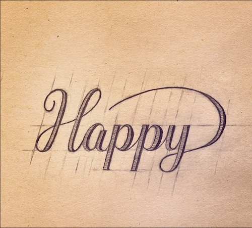 Happy, hand lettering by Sean McCabe
