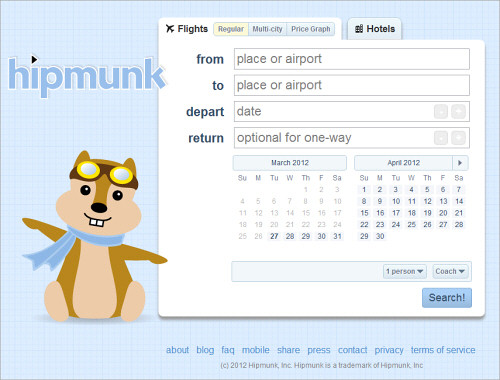 Hipmunk’s cheery personality and focus on one task are the perfect remedy for the stressed-out emotional state of so many users of travel-booking services.