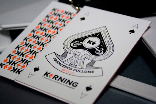 Organizers' badge: typographical Ace of Spades
