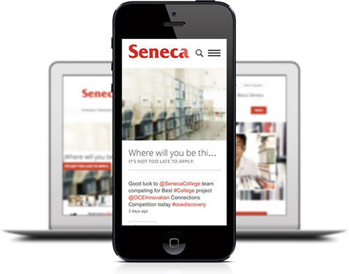 Seneca website on mobile