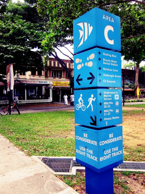 Wayfinding and Typographic Signs - blue-park-sign