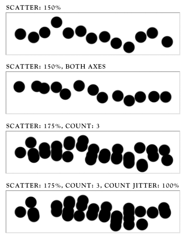 Scattering can add a lively randomness to the stroke.