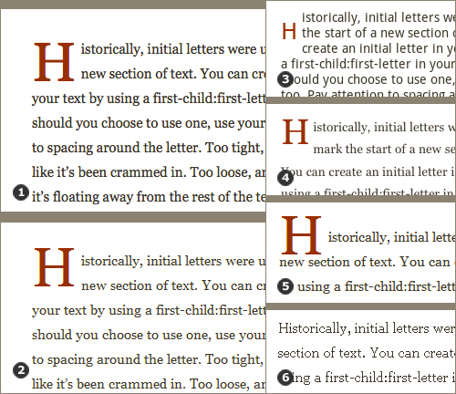 drop caps using first-letter