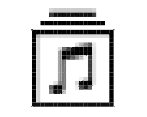 The anchor points of the bottom and the right side are now aligned to the pixel grid
