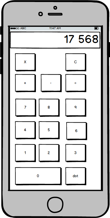 Calculator wireframe example
