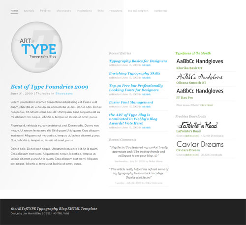 Type Layout For Free Download - theARTofTYPE Typography Blog Template