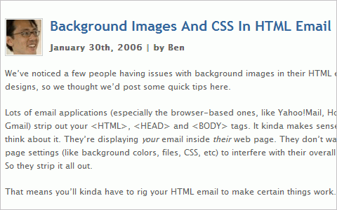 Background Images and CSS in HTML Email 