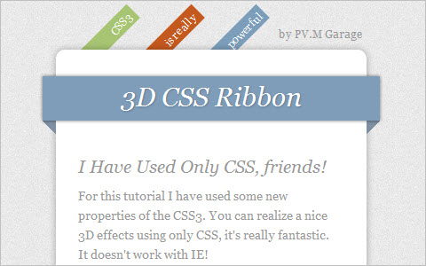 How To Create Depth And Nice 3D Ribbons Only Using CSS3 