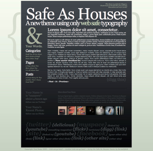 Type Layout For Free Download - Safe As Houses