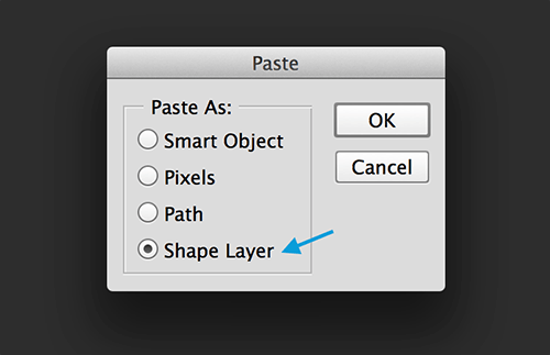 Paste your path as a shape layer.