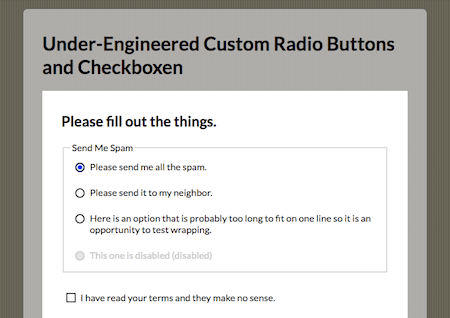 Under-Engineered Custom Radio Buttons