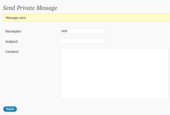 Private Messages For WordPress