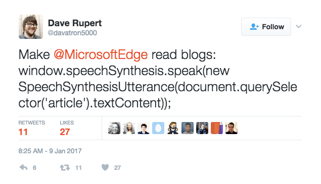 Tweet by Dave Rupert