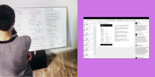 Dissecting the settings architecture was done by hand on whiteboards, and then detailed reviews, discussions and problem-solving were done in spreadsheets.